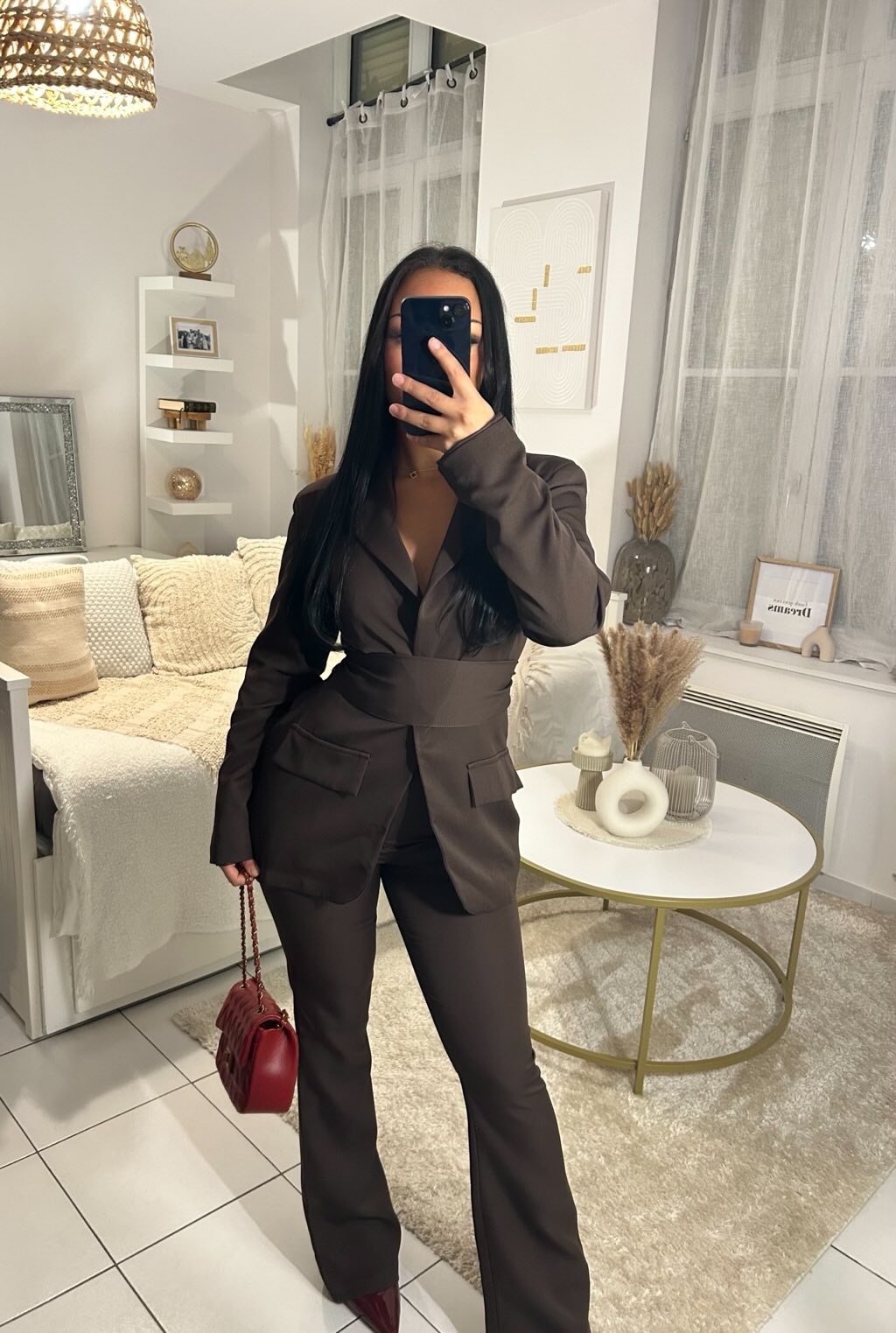 Ensemble tailleur LYNDIA - Marron