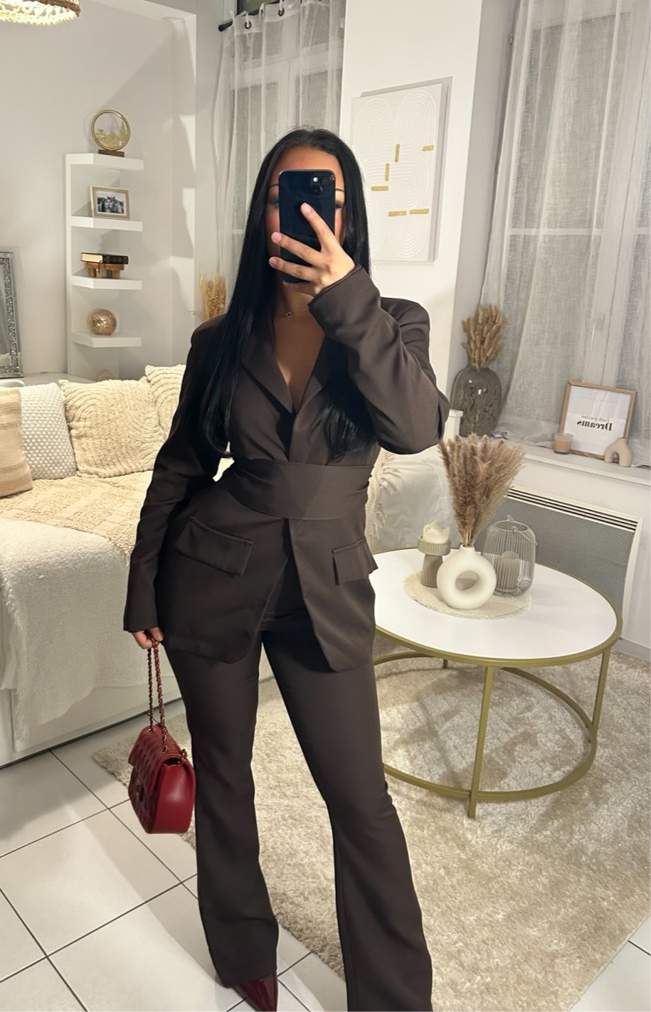 Ensemble tailleur LYNDIA - Marron