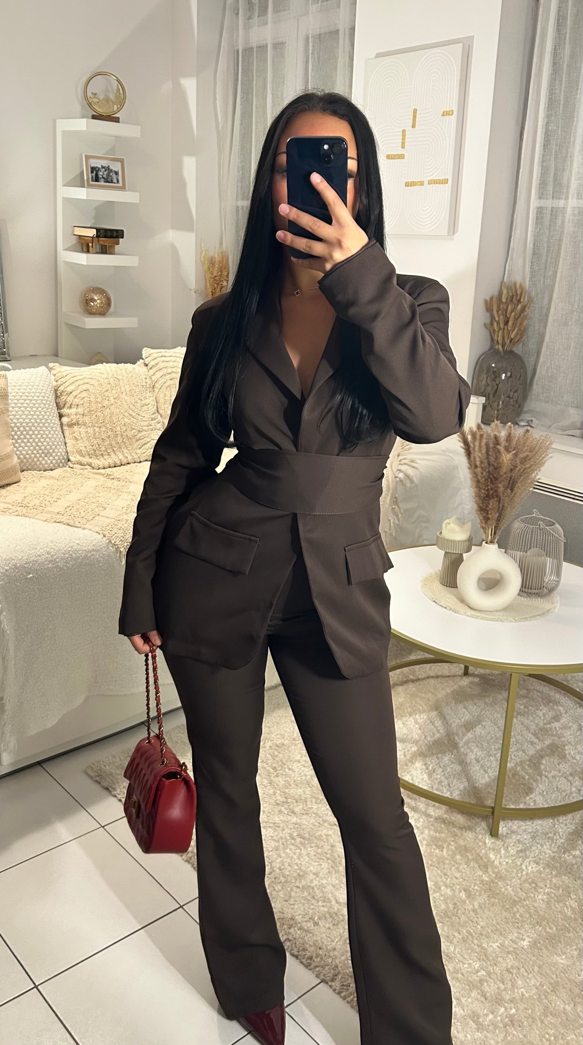 Ensemble tailleur LYNDIA - Marron