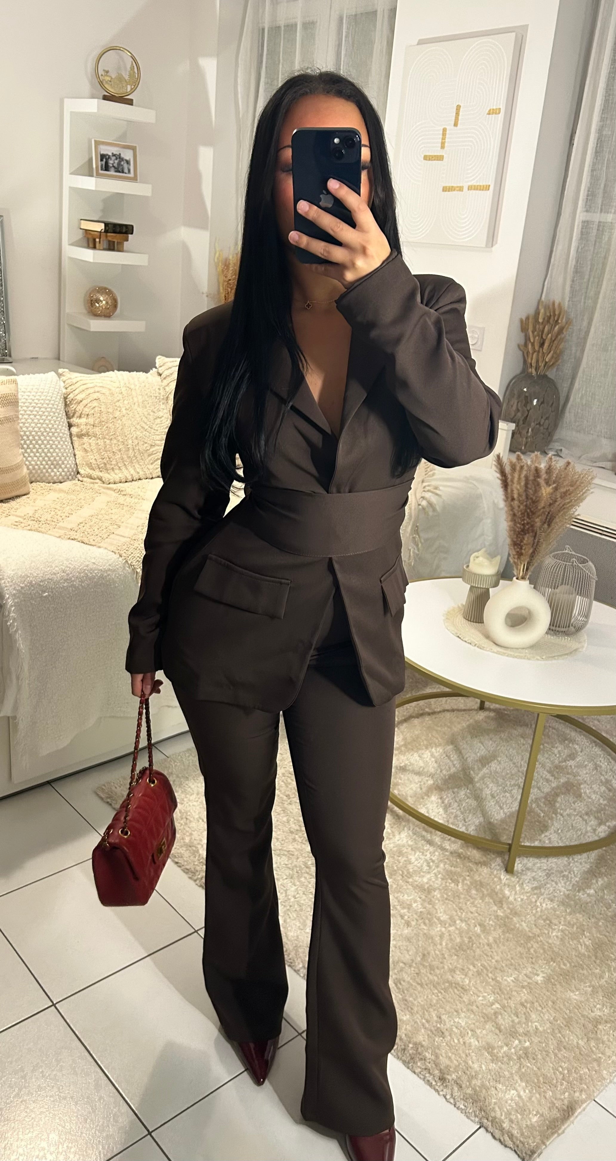 Ensemble tailleur LYNDIA - Marron