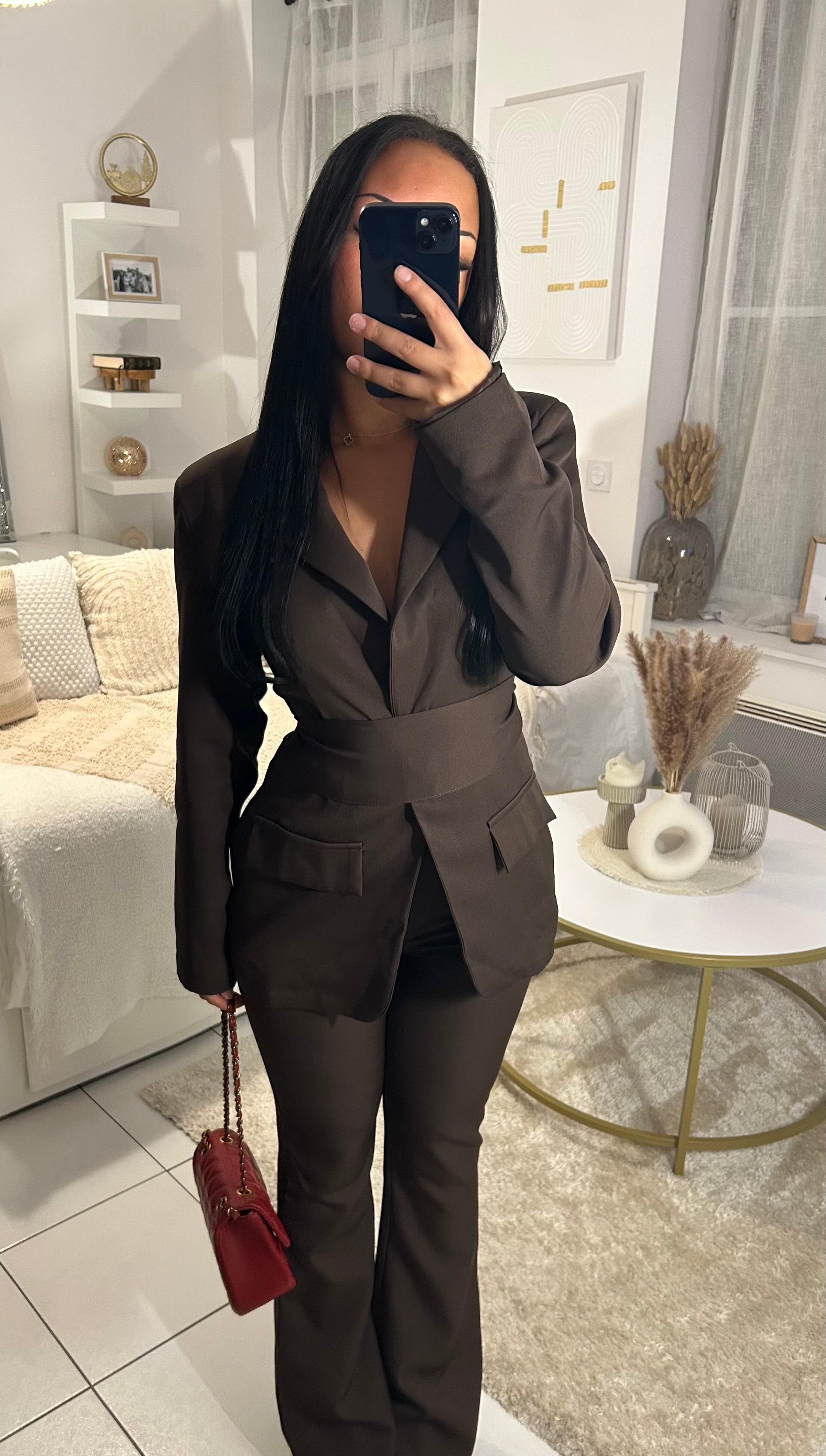 Ensemble tailleur LYNDIA - Marron