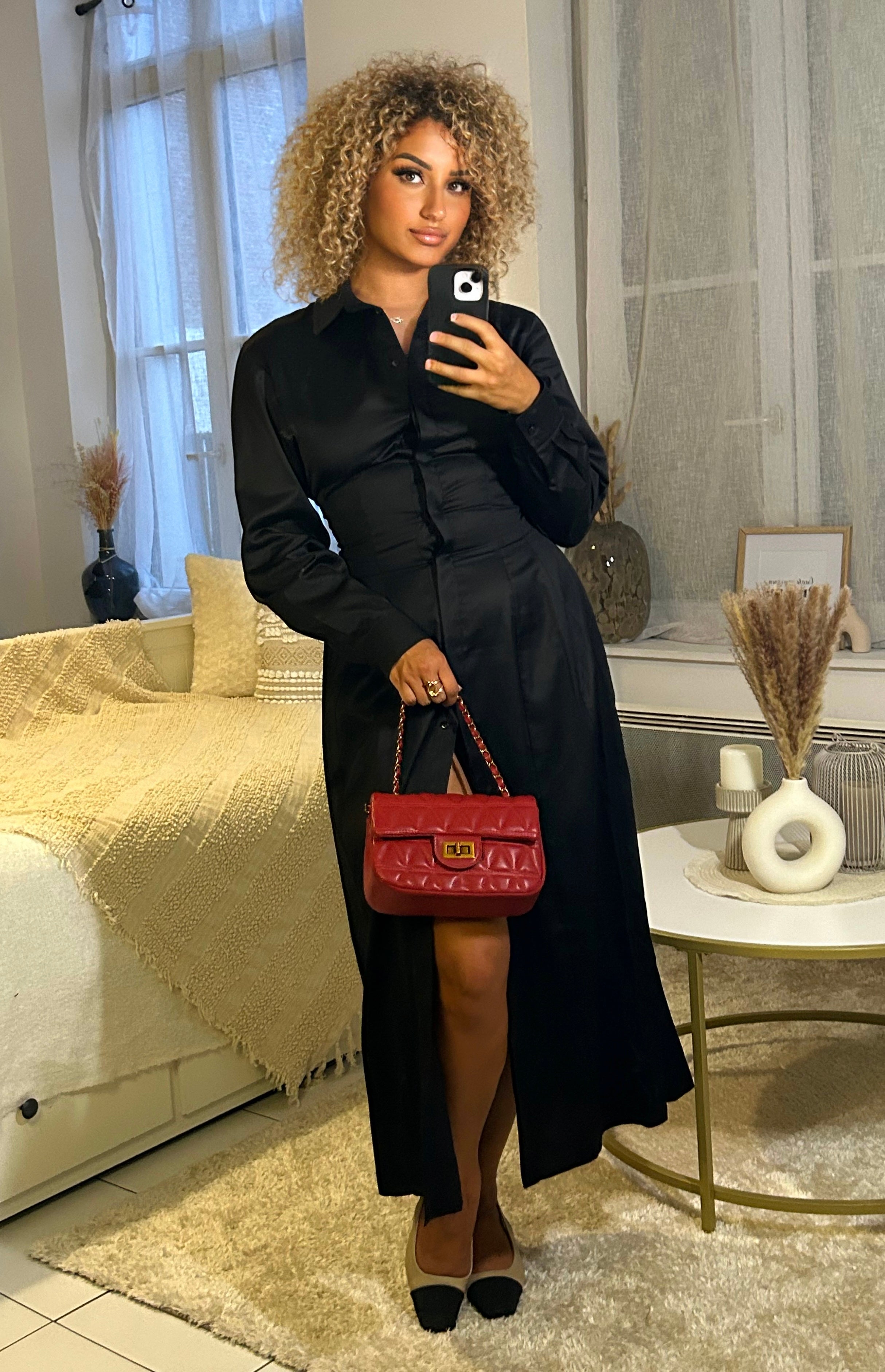 Robe chemise IRINA - Noir